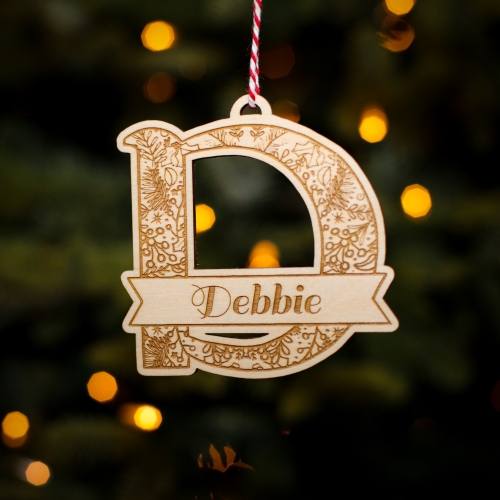 Personalised Christmas Tree Decoration Letter D