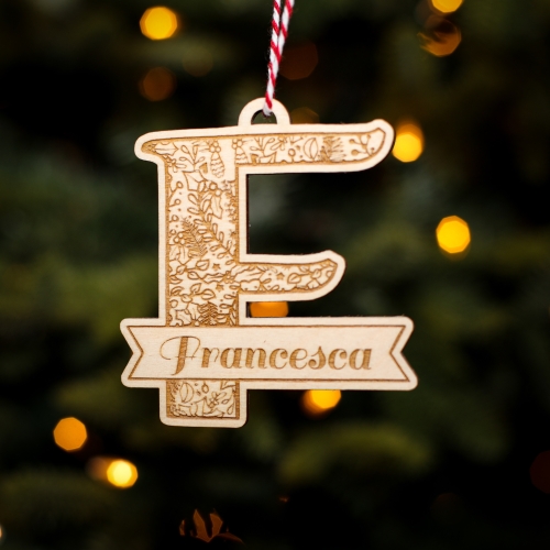 Personalised Christmas Tree Decoration Letter F