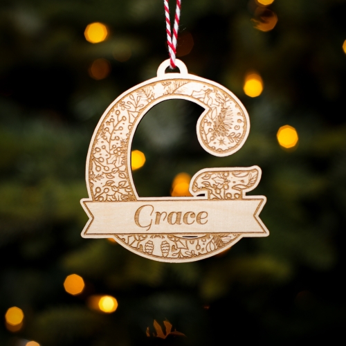 Personalised Christmas Tree Decoration Letter G