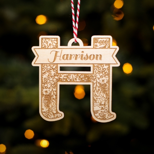 Personalised Christmas Tree Decoration Letter H