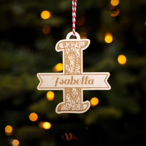 Personalised Christmas Tree Decoration Letter I