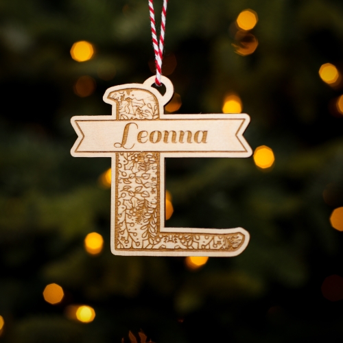 Personalised Christmas Tree Decoration Letter L