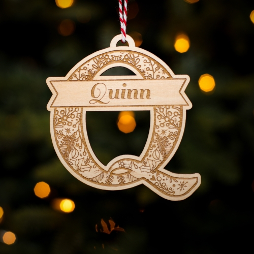 Personalised Christmas Tree Decoration Letter Q