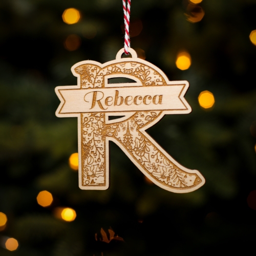 Personalised Christmas Tree Decoration Letter R