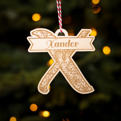Personalised Christmas Tree Decoration Letter X