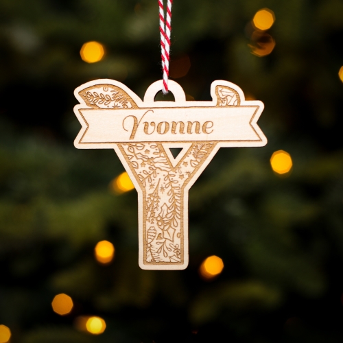 Personalised Christmas Tree Decoration Letter Y