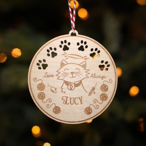 Personalised Christmas Tree Decoration Memorial Cat