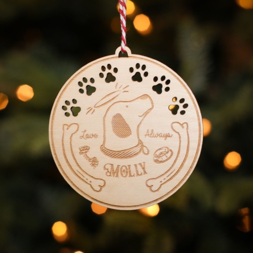 Personalised Christmas Tree Decoration Memorial Dog