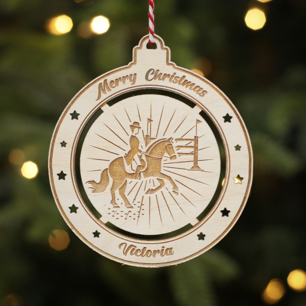 Personalised Christmas Tree Decoration Horse Riding