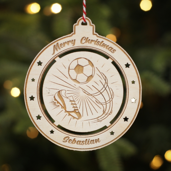 Personalised Christmas Tree Decoration Football