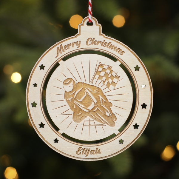 Personalised Christmas Tree Decoration Motorbike