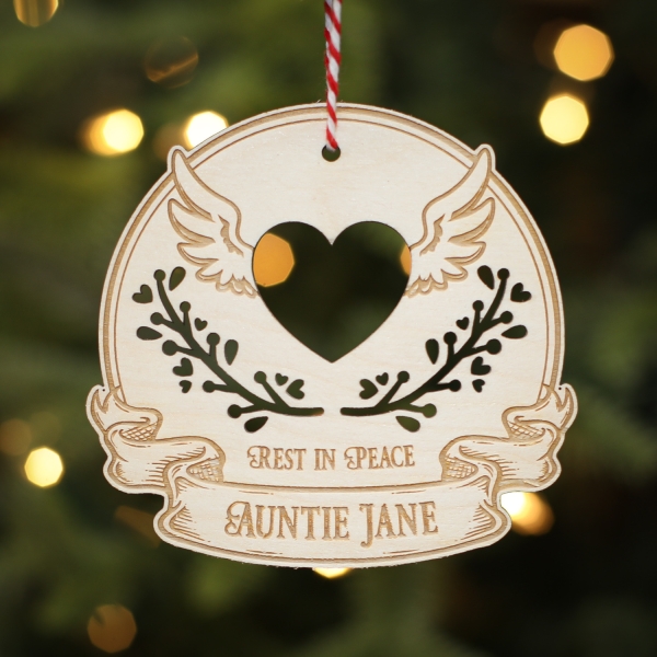 Personalised Christmas Tree Decoration Memorial Wings