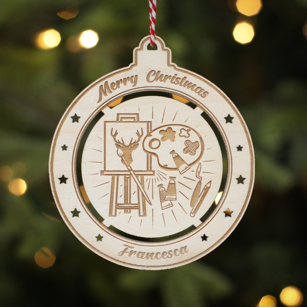 Personalised Christmas Tree Decoration Painting