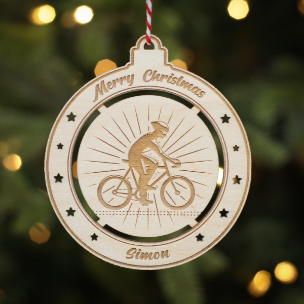 Personalised Christmas Tree Decoration Cycling