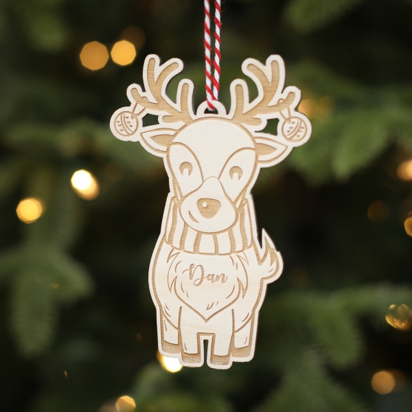 Personalised Christmas Tree Decoration Reindeer