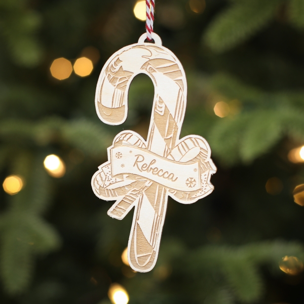 Personalised Christmas Tree Decoration Candy Cane