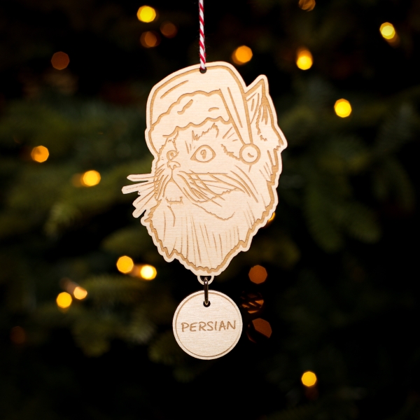 Personalised Christmas Tree Decoration Persian Cat