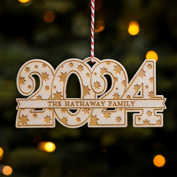 Personalised 2024 Christmas Tree Decoration