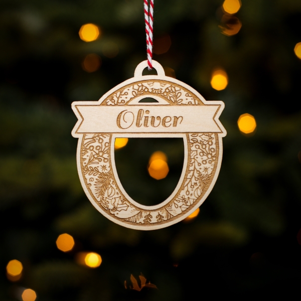 Personalised Christmas Tree Decoration Letter O
