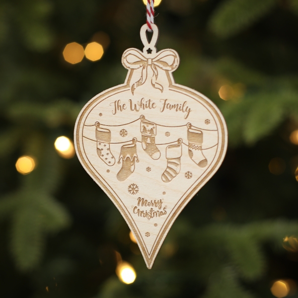 Personalised Christmas Tree Decoration Bauble Stockings