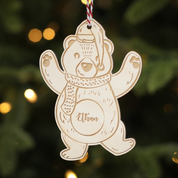 Personalised Christmas Tree Decoration Bear